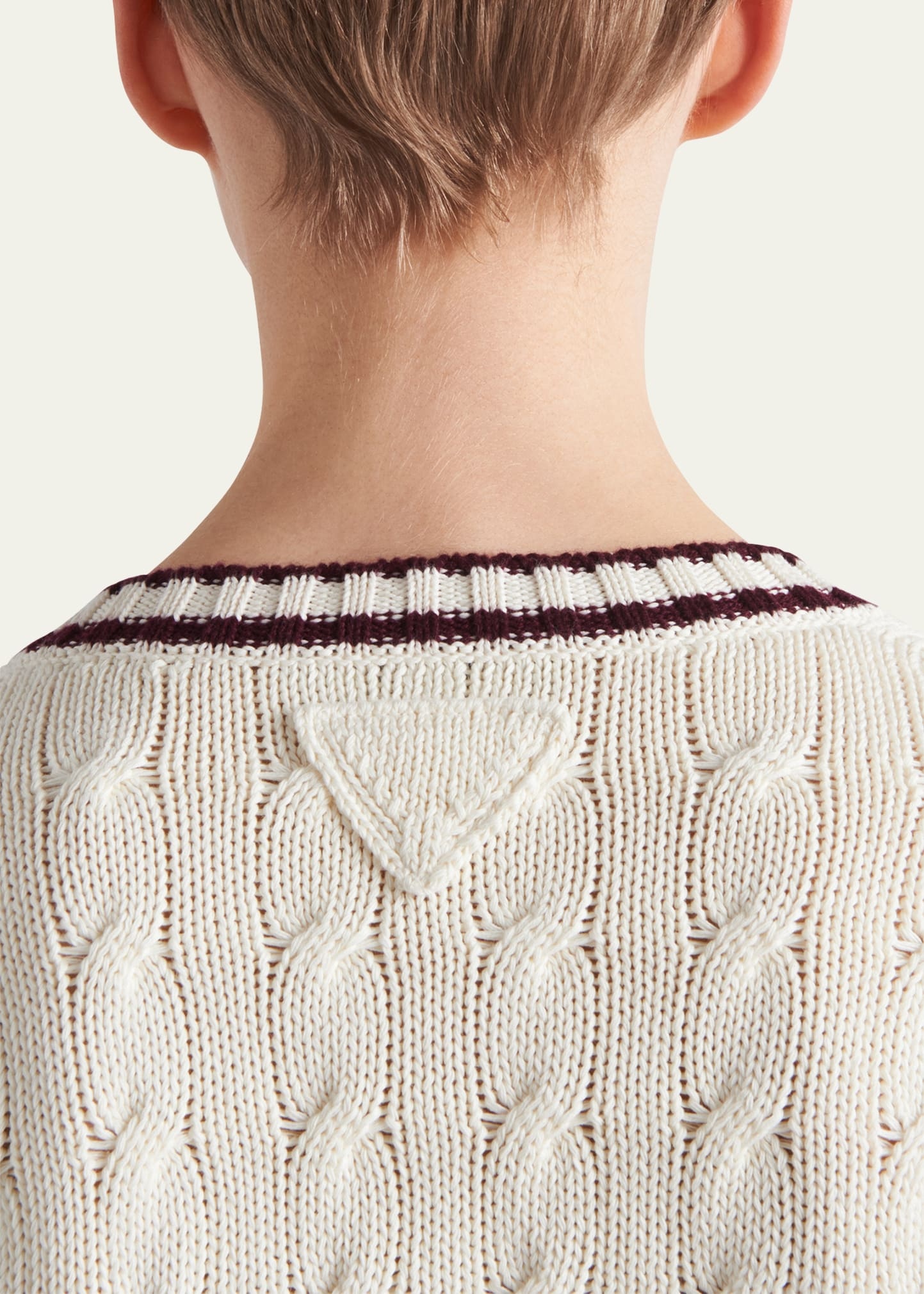 Contrast Trim Cable-Knit Cardigan - 4