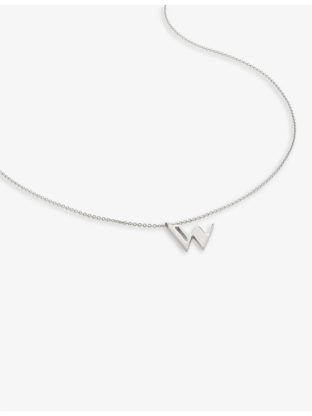 W letter-charm recycled sterling-silver pendant necklace - 1