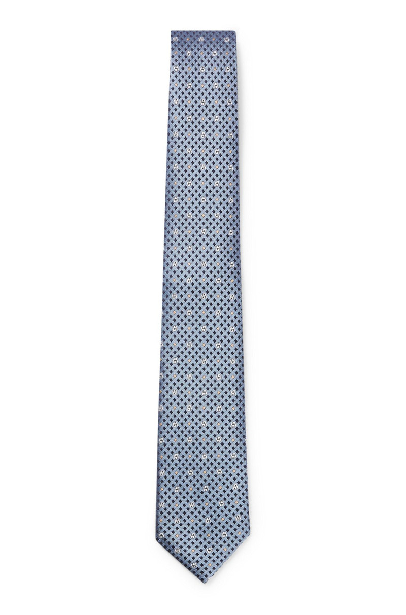 SILK TIE WITH JACQUARD DOUBLE B MONOGRAMS 1