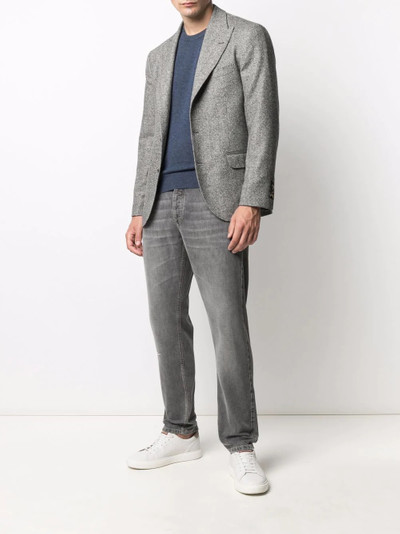 Brunello Cucinelli herringbone single-breasted blazer outlook