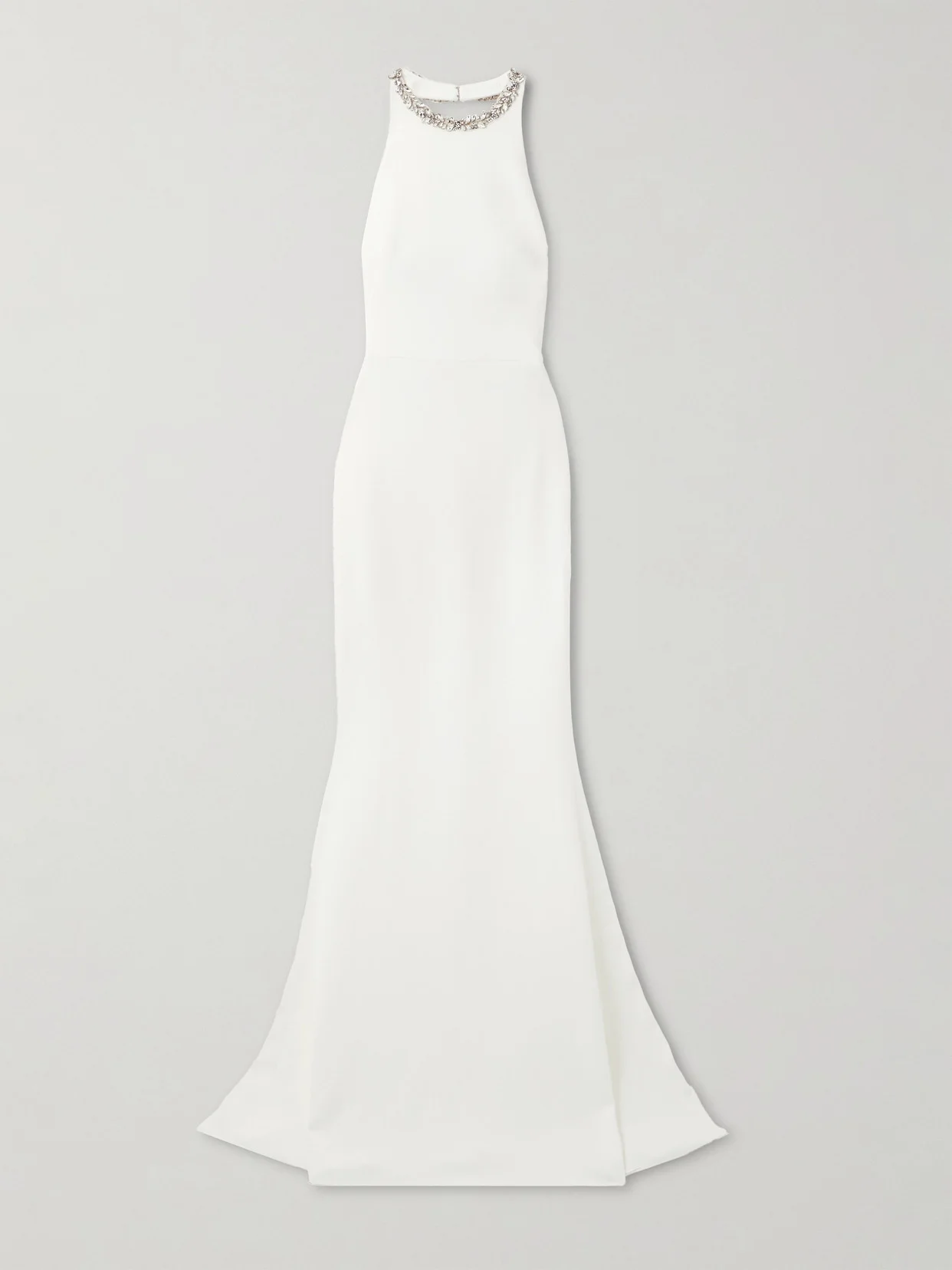 Crystal-embellished Satin-crepe Halterneck Gown - 1