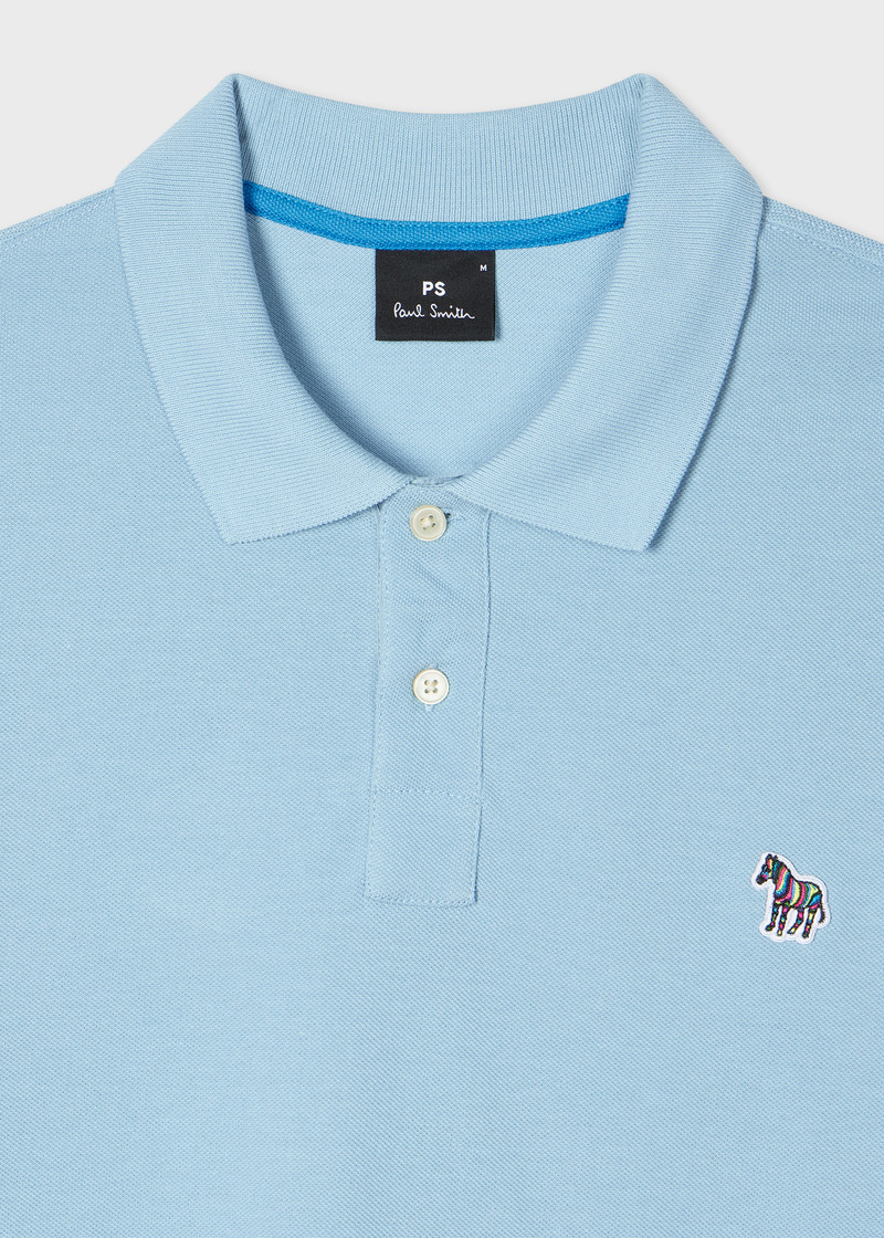 Paul Smith Light Blue Organic Cotton Zebra Polo Shirt outlook