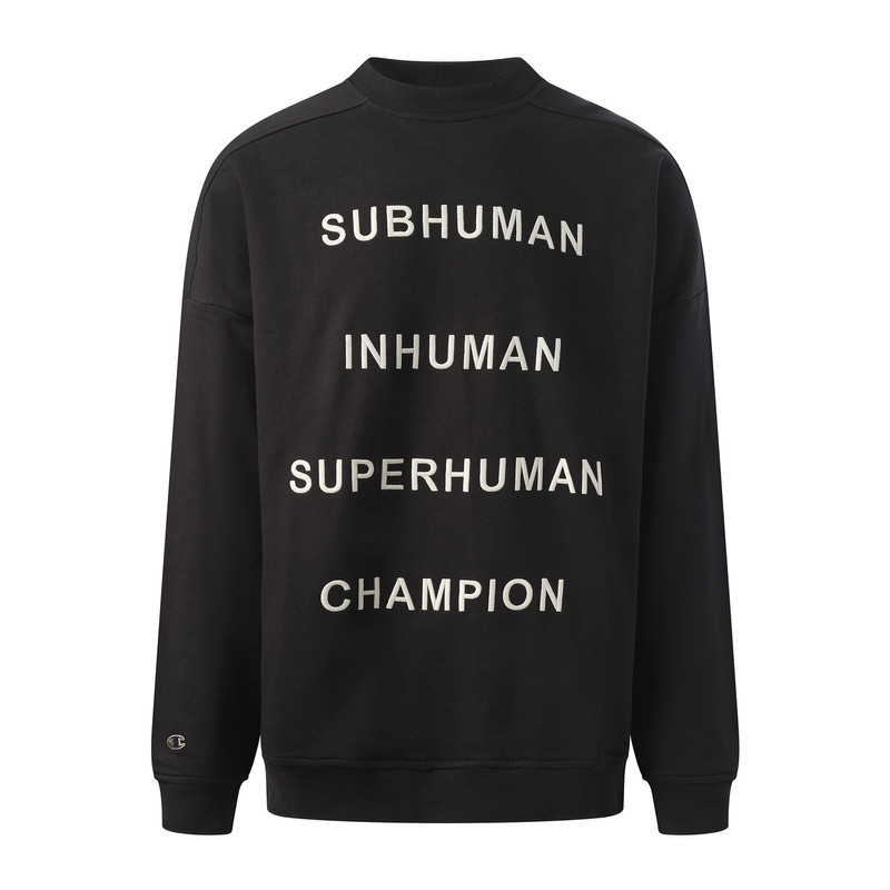 Rick Owens DRKSHDW Champion x DRKSHDW Jumbo Sweatshirt in Black outlook