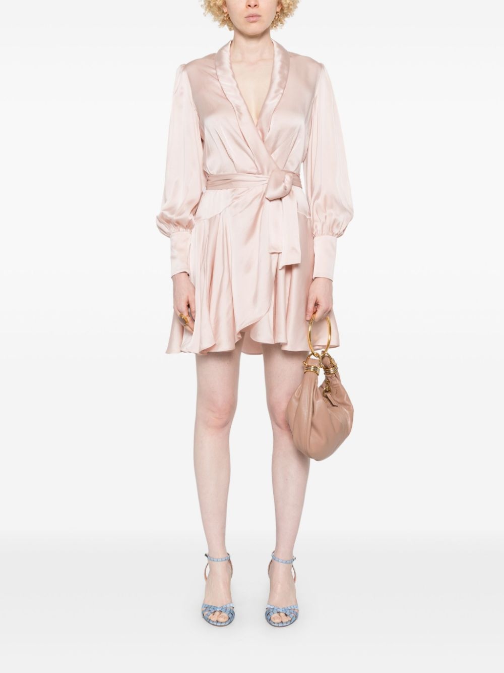 silk wrap mini dress - 2