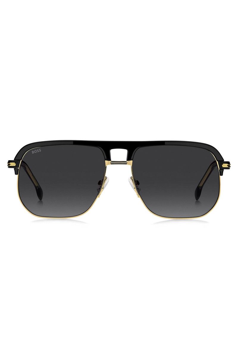 DOUBLE-BRIDGE SUNGLASSES IN BLACK ACETATE AND TITANIUM 3