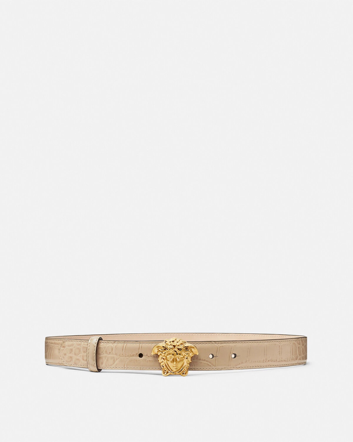 La Medusa Croc-Effect Leather Belt 3 cm - 1