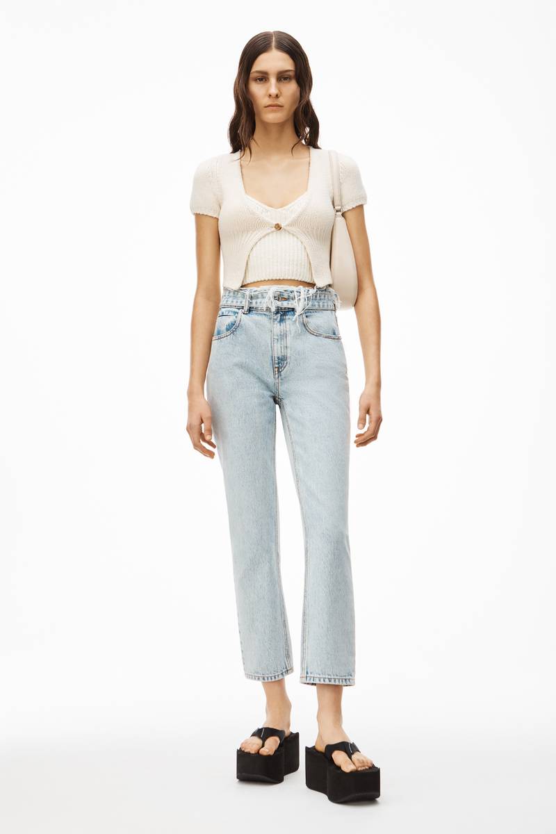 Alexander Wang SHORT-SLEEVE CARDIGAN IN COTTON KNIT outlook