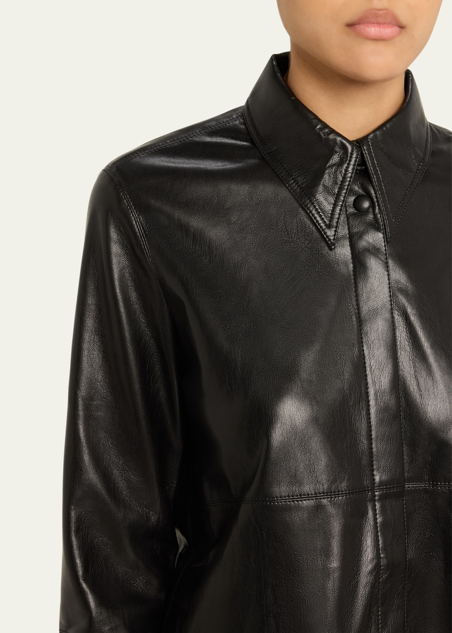 Naum Long-Sleeve Alt-Leather Shirt - 5