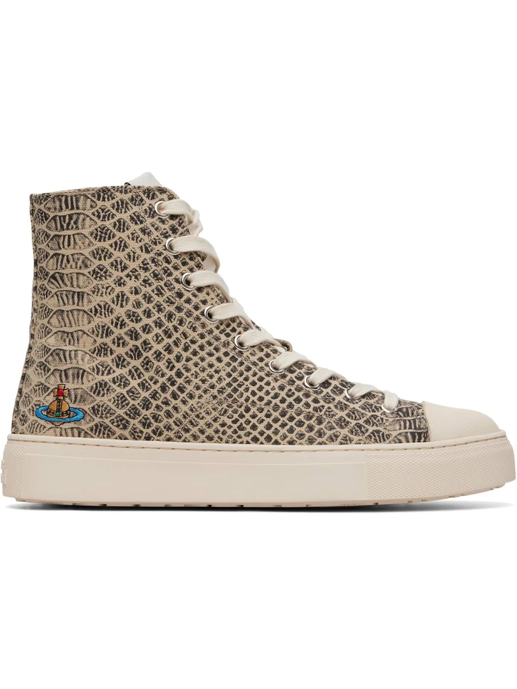 Beige High Top Plimsoll Sneakers - 1