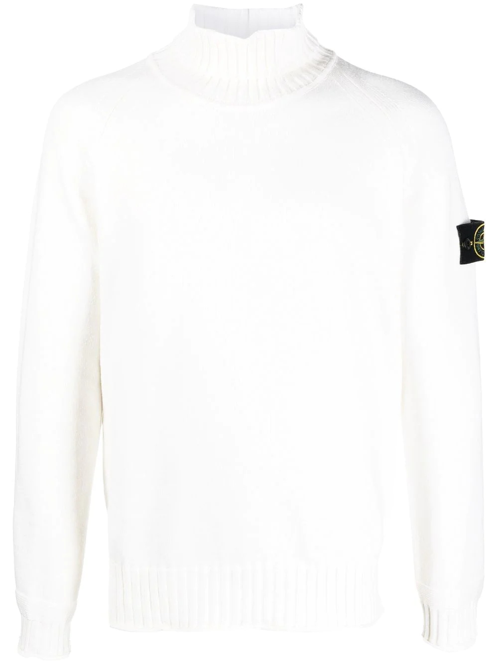 logo-patch roll neck sweater - 1