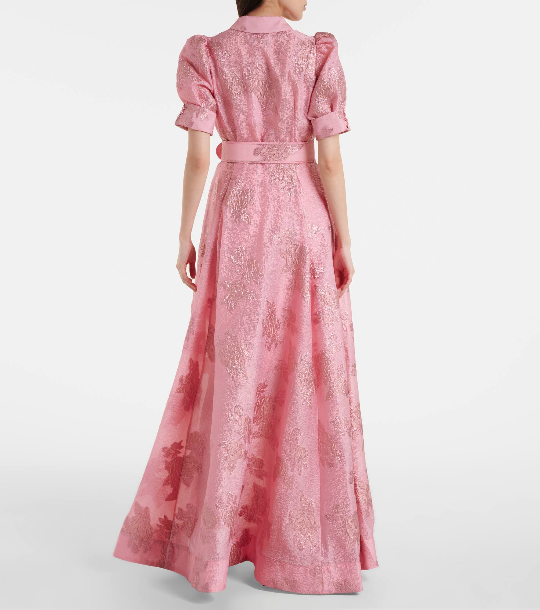 Benette belted brocade shirt dress - 3