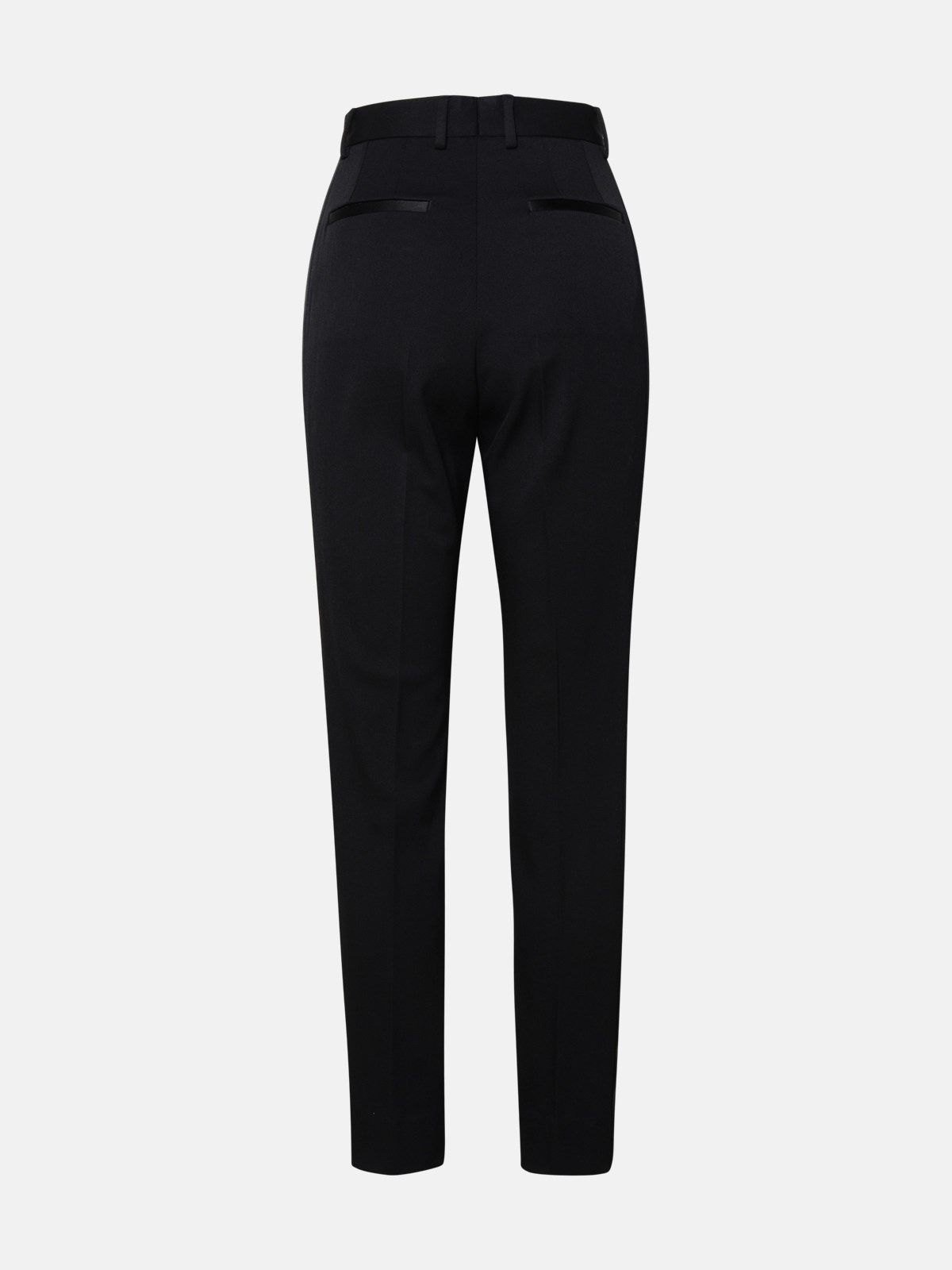 BLACK VIRGIN WOOL BLEND TROUSERS - 3