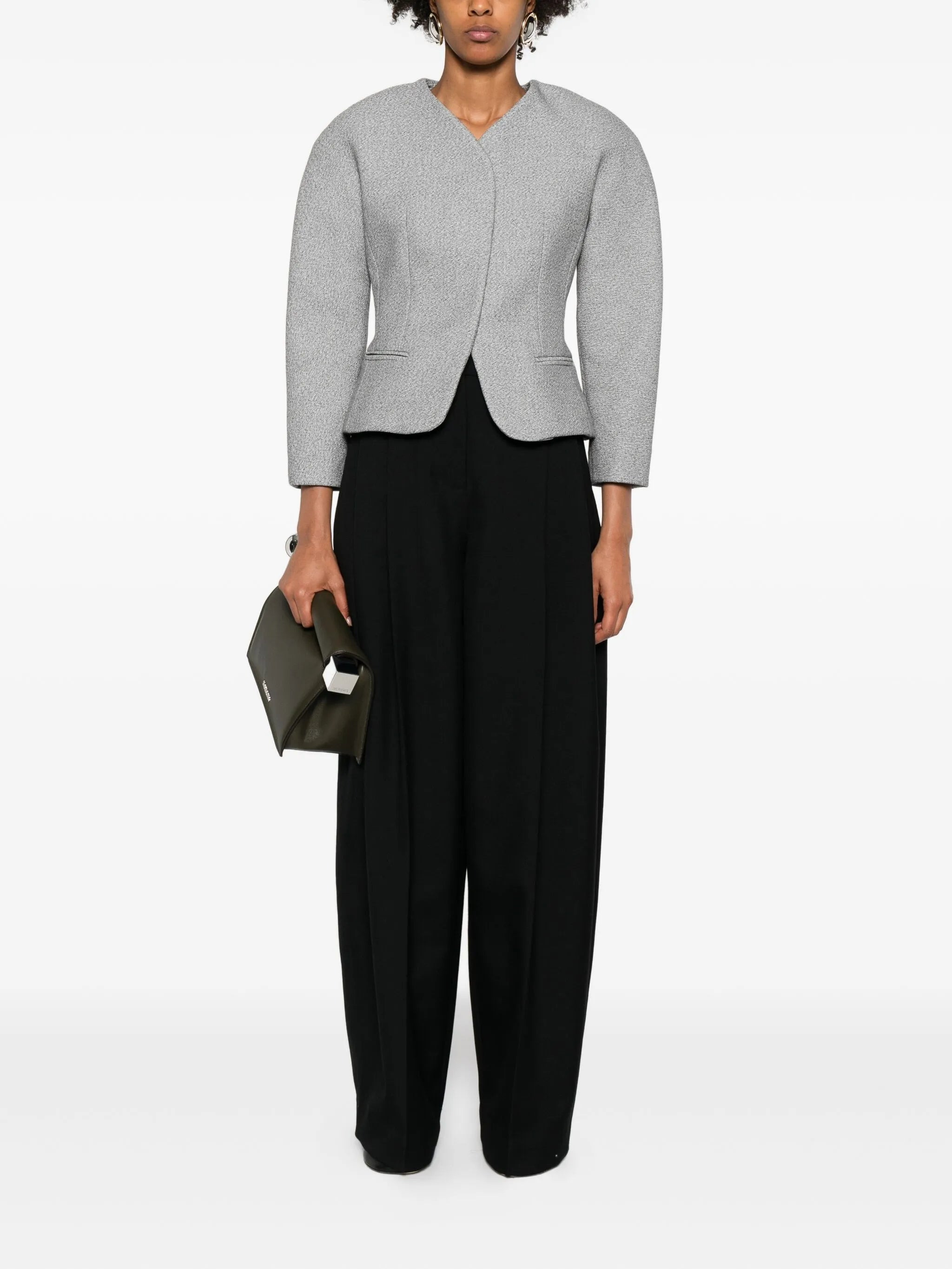 textured-fabric fitted jacket - 2