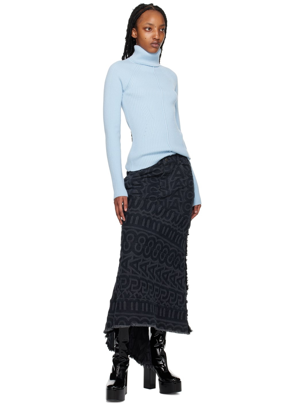 Blue 'The Ribbed' Turtleneck - 4