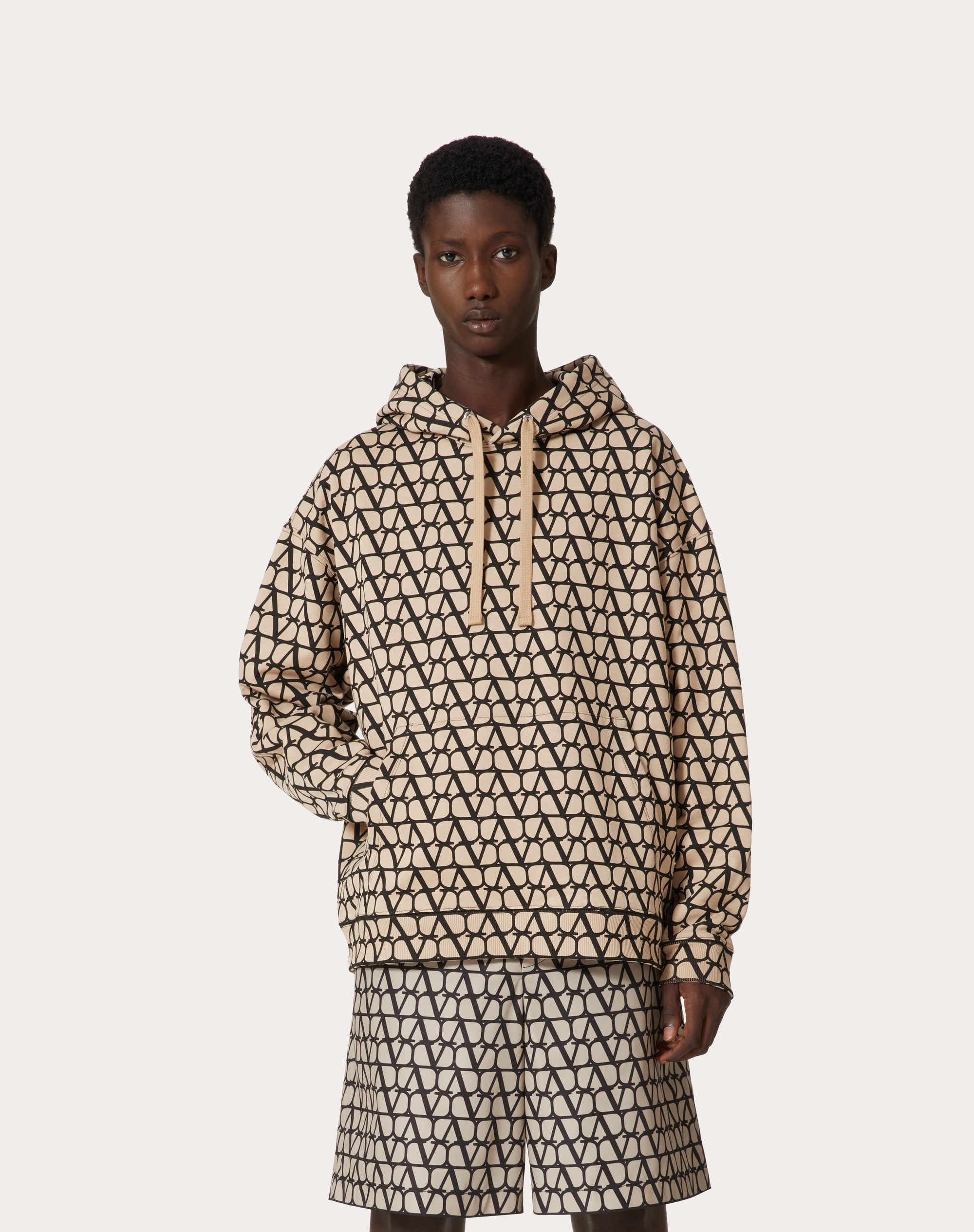 COTTON HOODED SWEATSHIRT WITH TOILE ICONOGRAPHE PRINT - 3