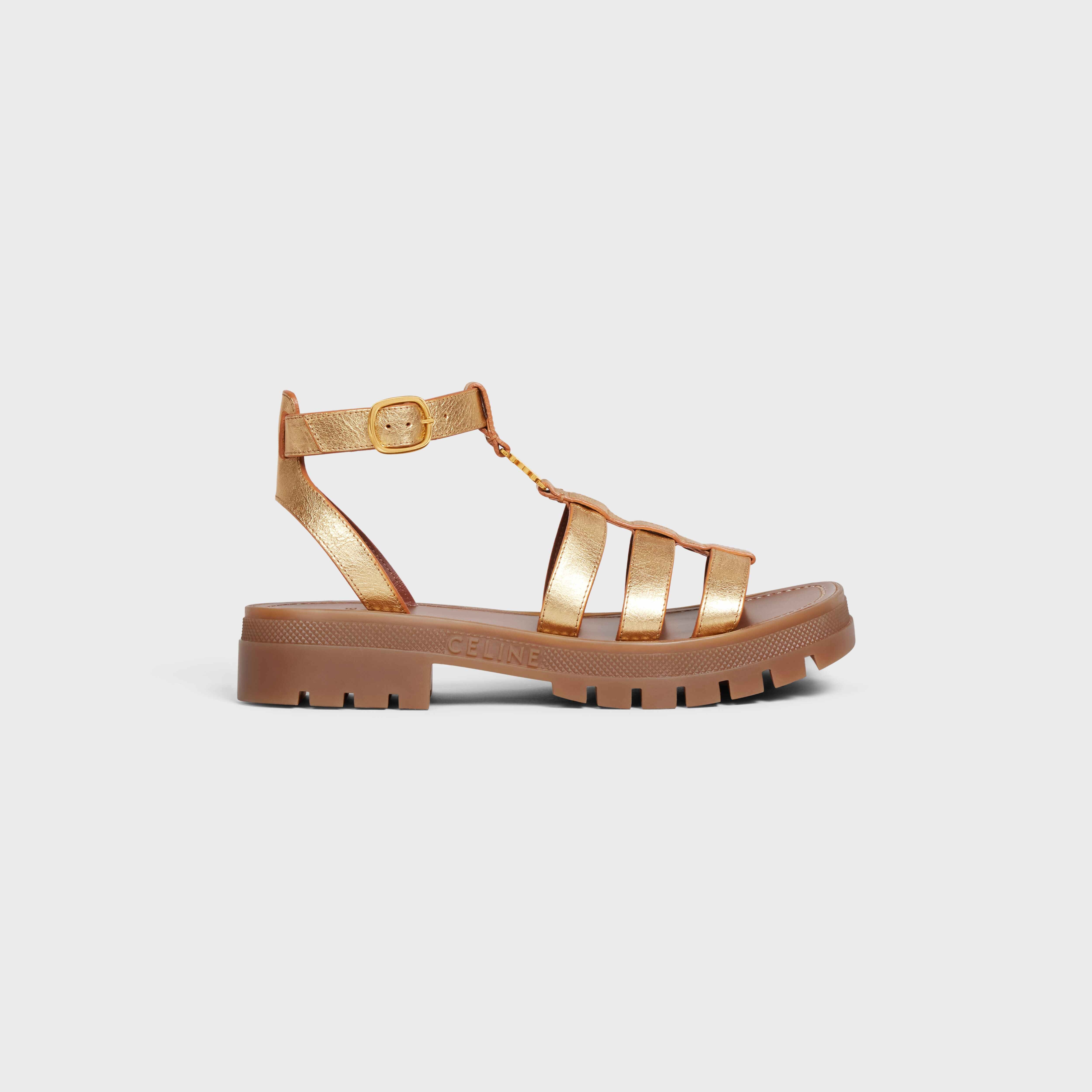 CLEA TRIOMPHE GLADIATOR CHUNKY SANDAL in Metalized Calfskin - 1