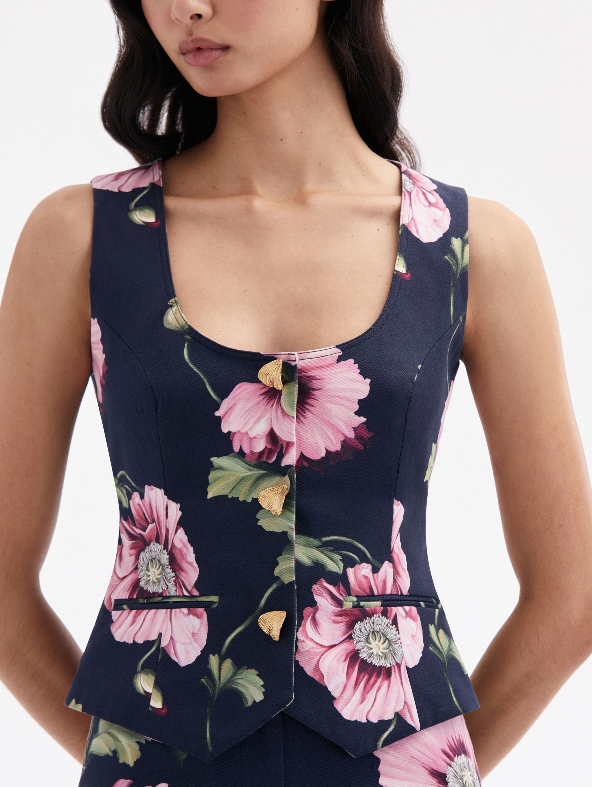 POPPY COTTON TWILL VEST - 5