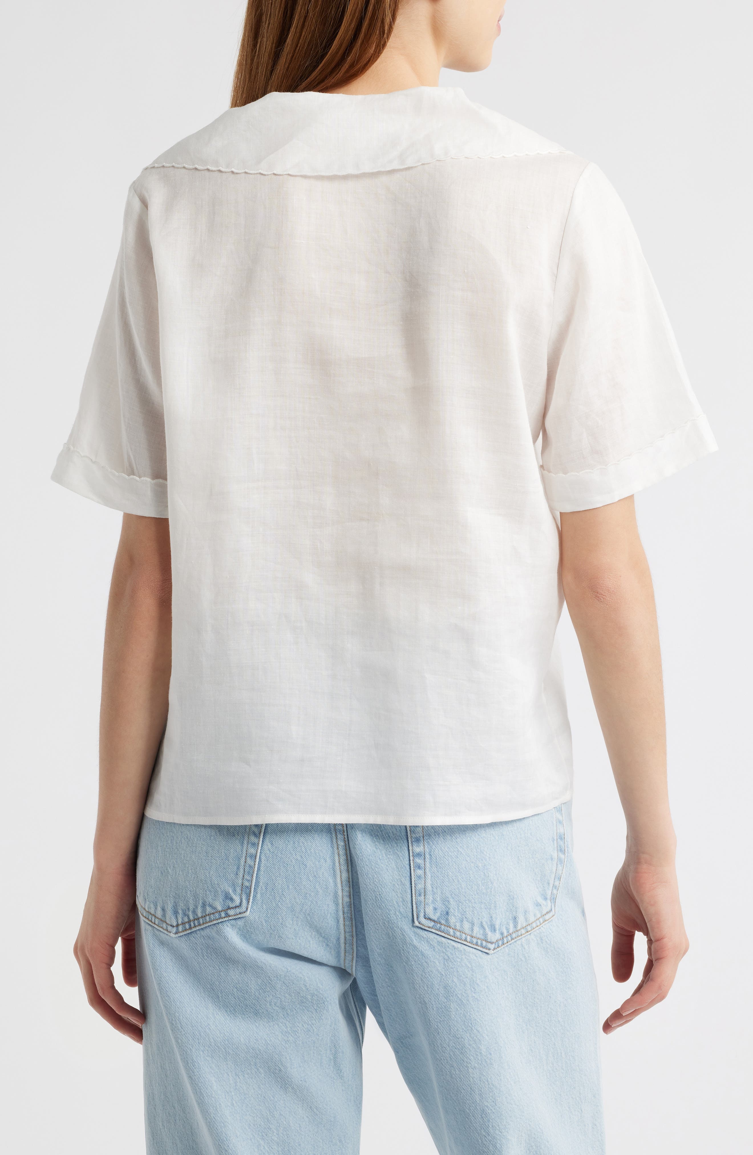 FRAME The Sailor Button-Up Top in White at Nordstrom - 2