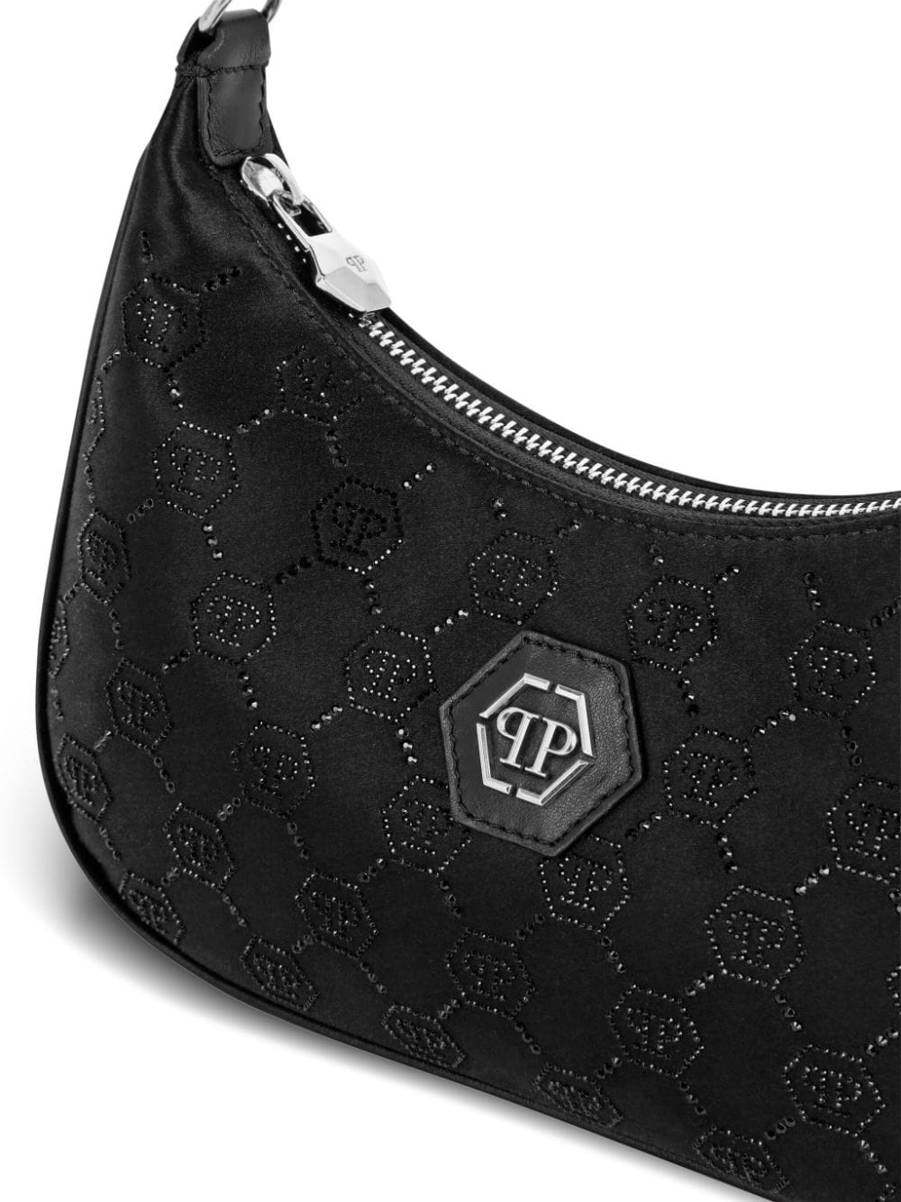 monogram-pattern satin shoulder bag - 4