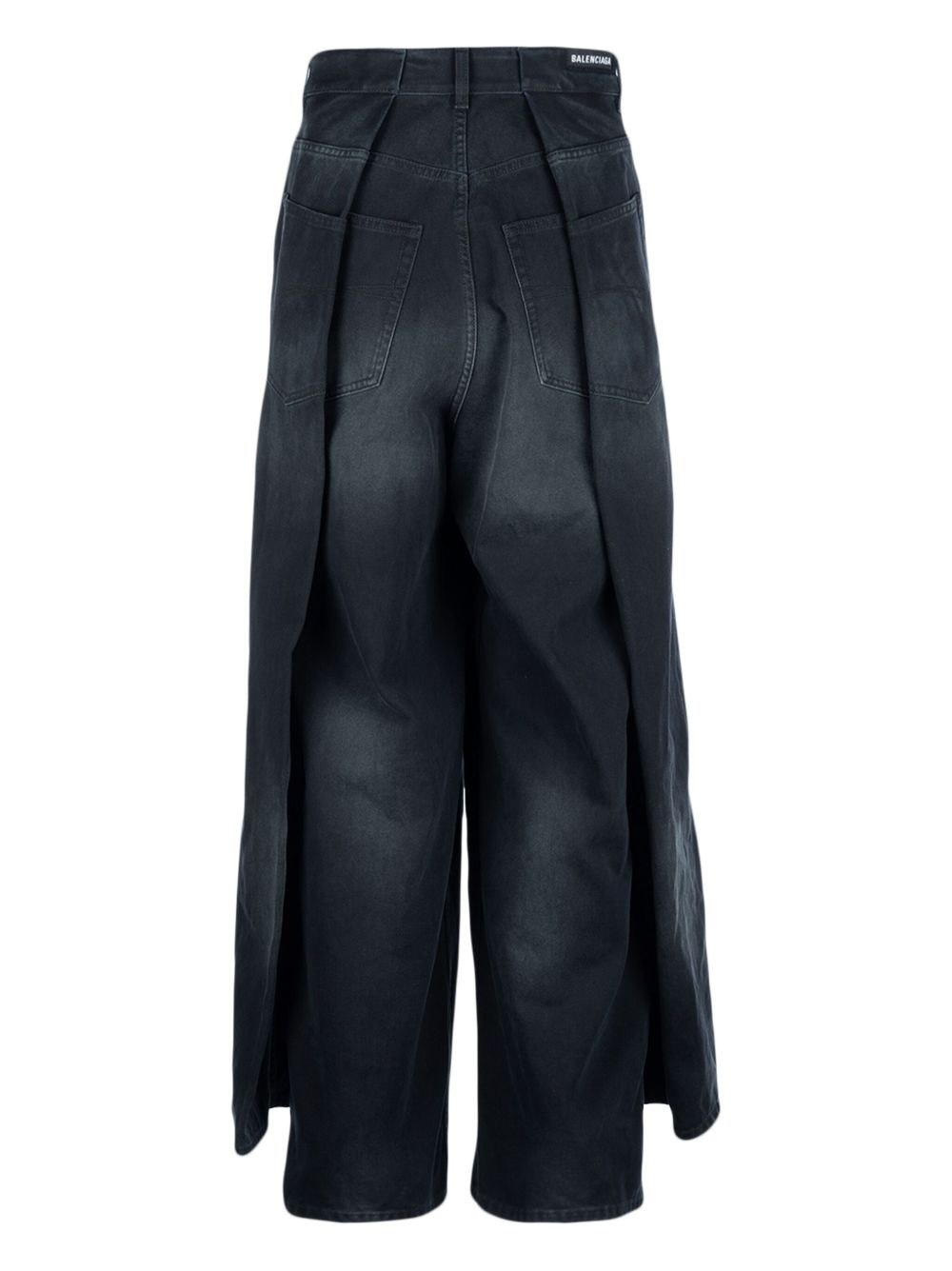 pleat-detailed wide-leg jeans - 3