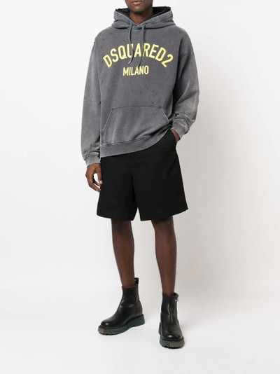 DSQUARED2 logo-print pullover hoodie outlook