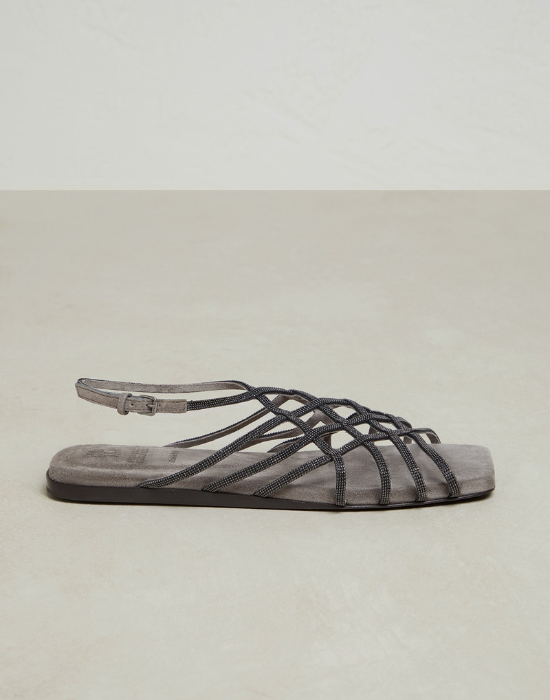 Precious Net sandals in suede 1