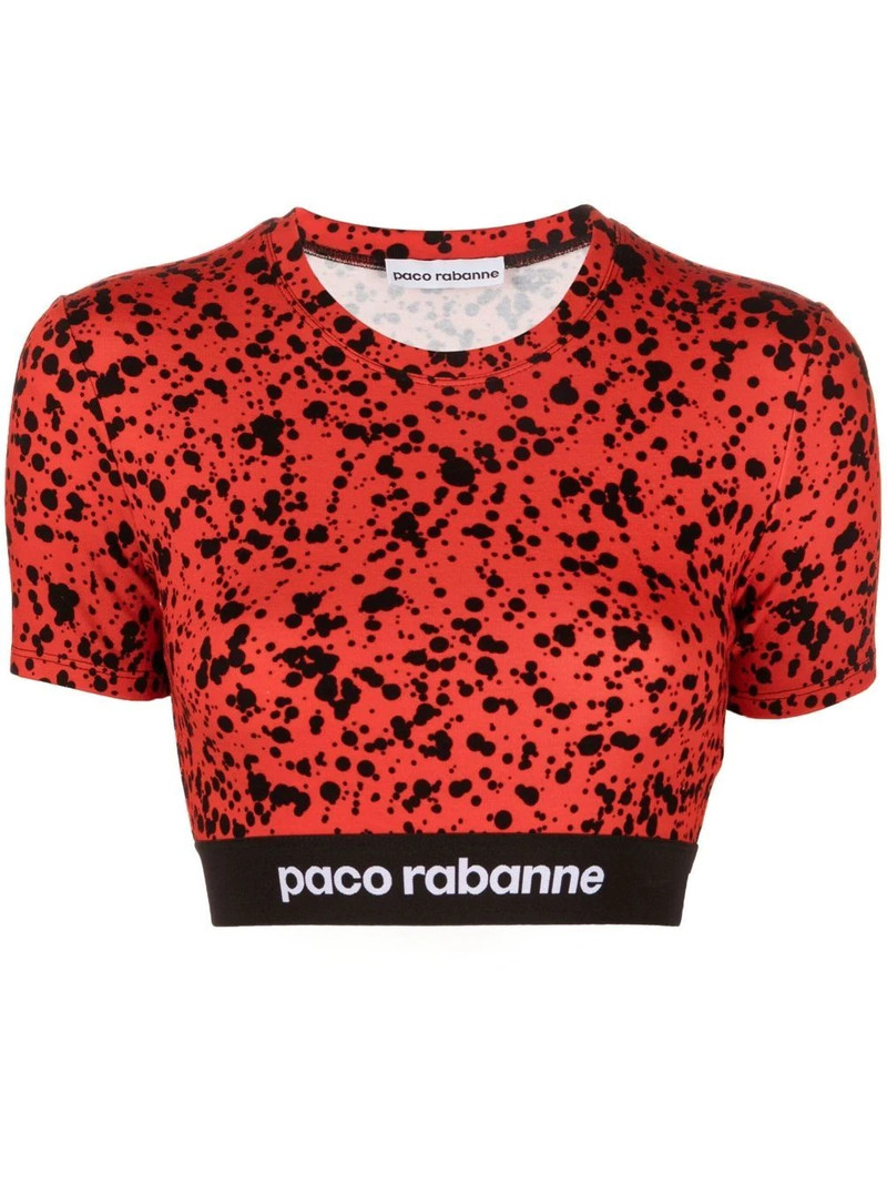 paint-splatter print jersey crop top 1