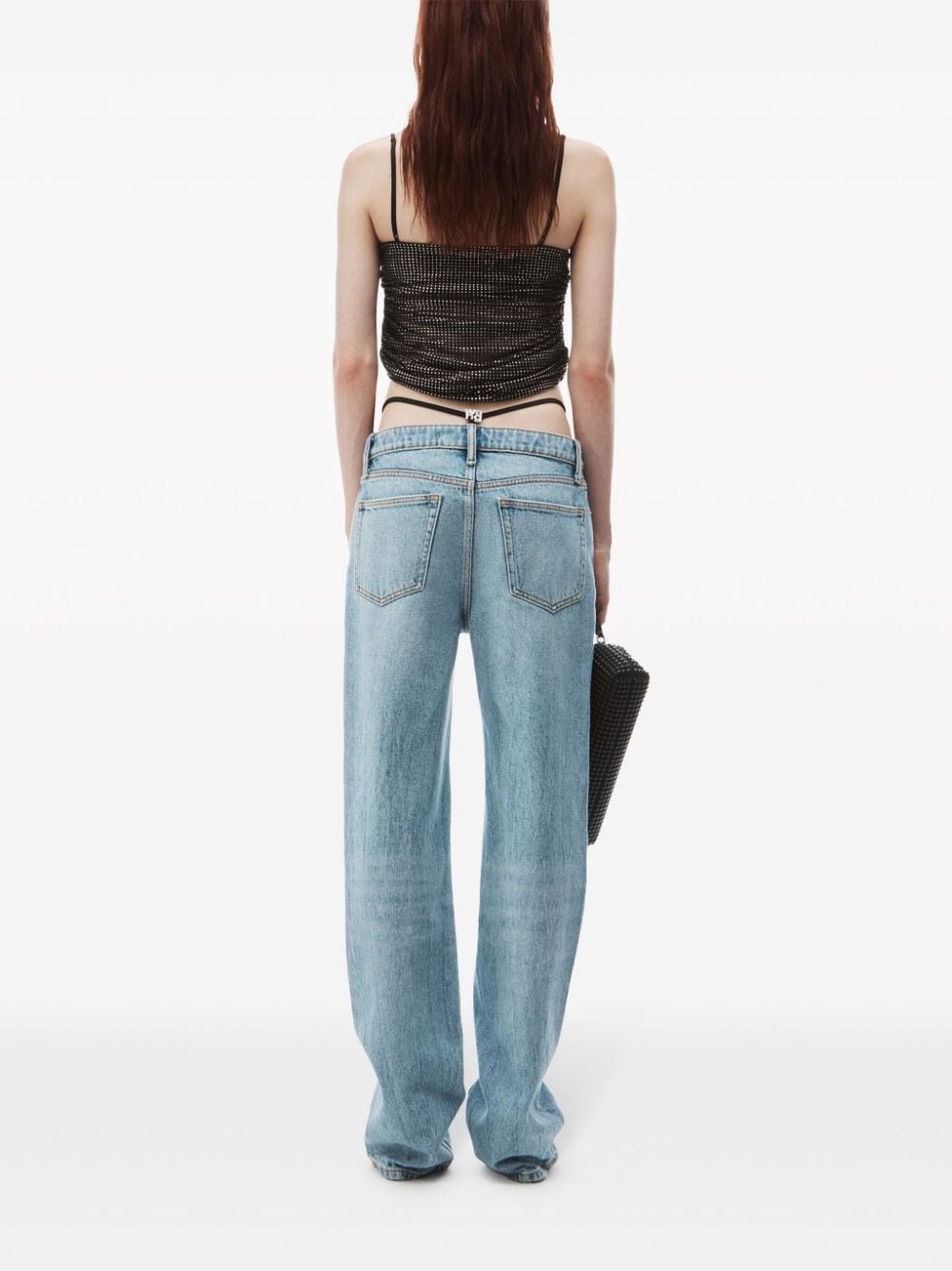layered straight-leg jeans - 4
