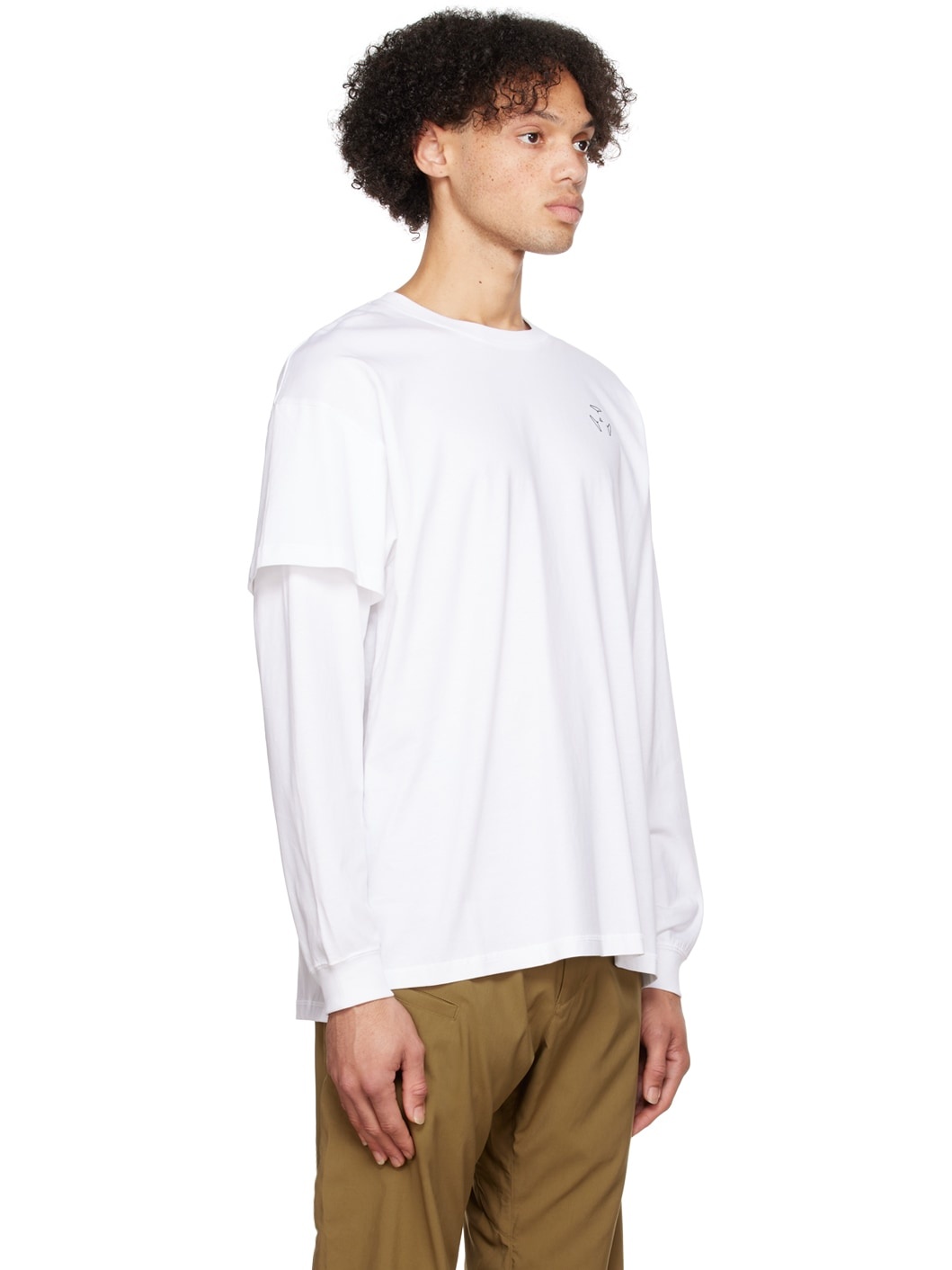 White Layered Long Sleeve T-Shirt - 2