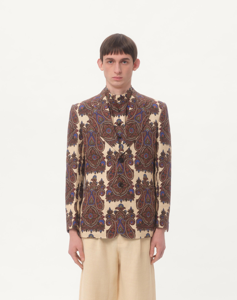 SINGLE-BREASTED JACKET IN CANAPONE WITH VOYAGE IMAGINAIRE PRINT 5