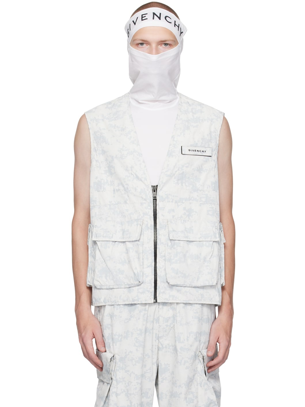 White & Gray Camo Vest - 1