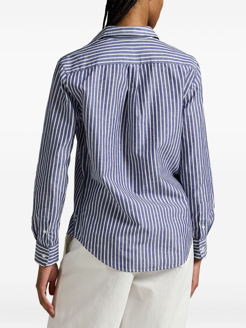 striped logo-embroidered shirt 4