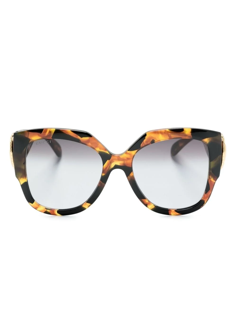tortoiseshell-effect oversize-frame sunglasses - 1