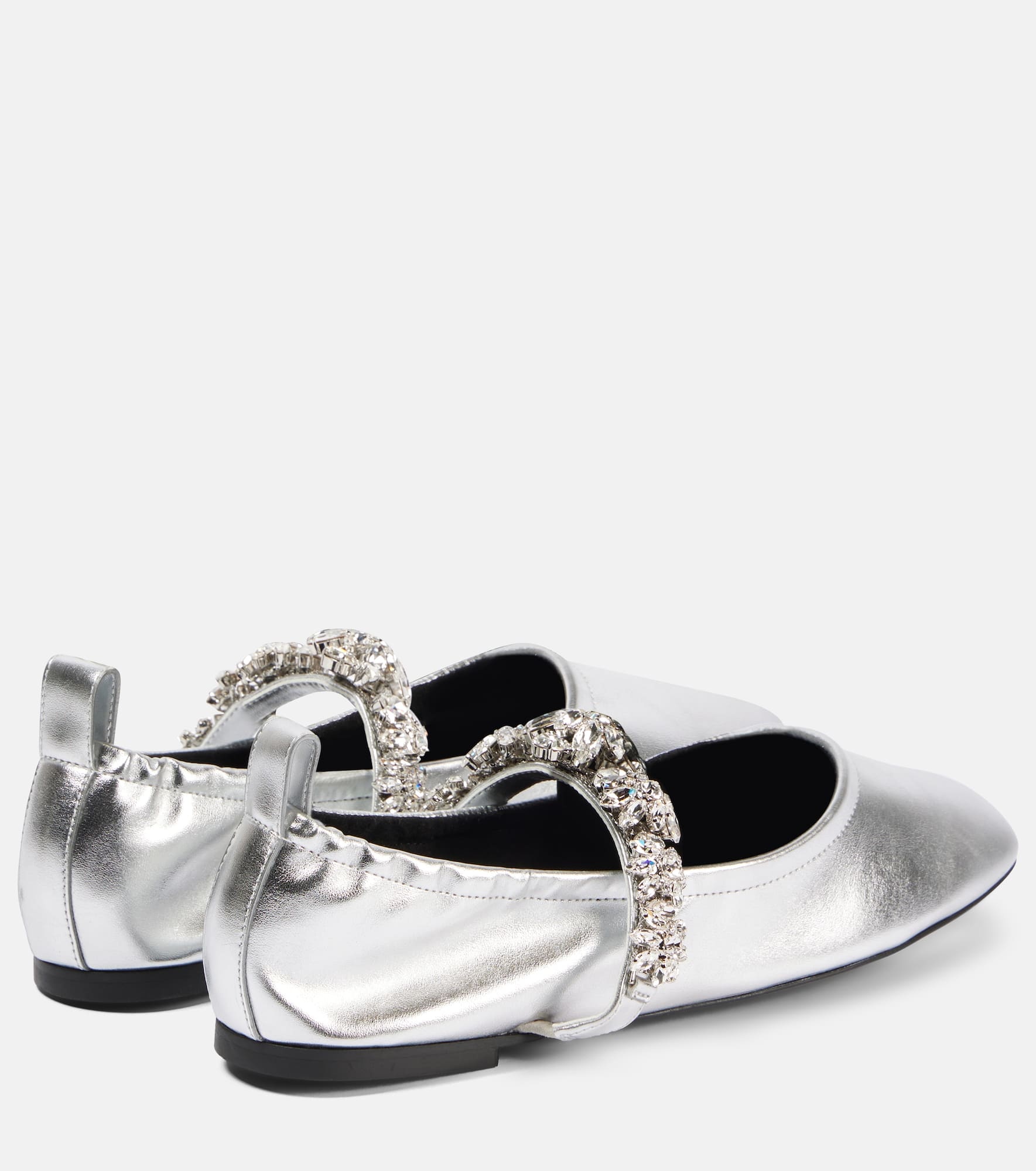 Elsa metallic faux leather ballet flats - 2