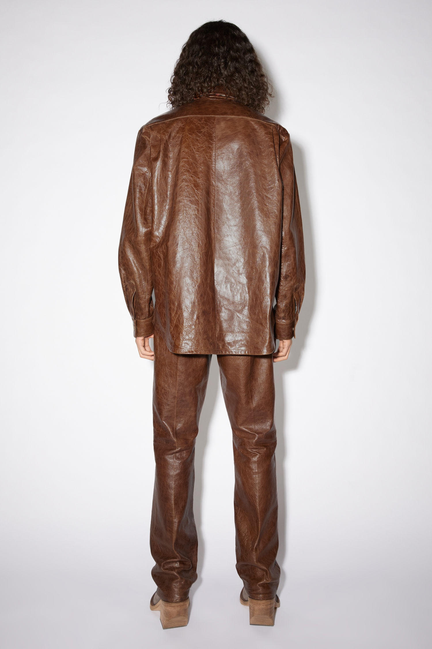 Leather shirt - Caramel brown - 3