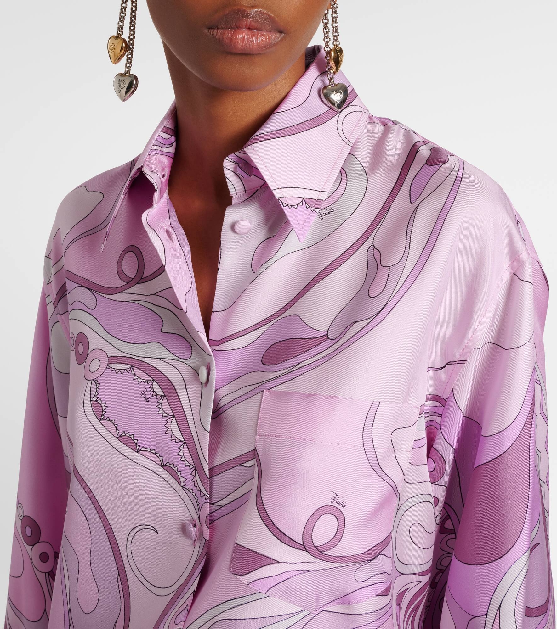 Orchidee silk twill shirt - 4