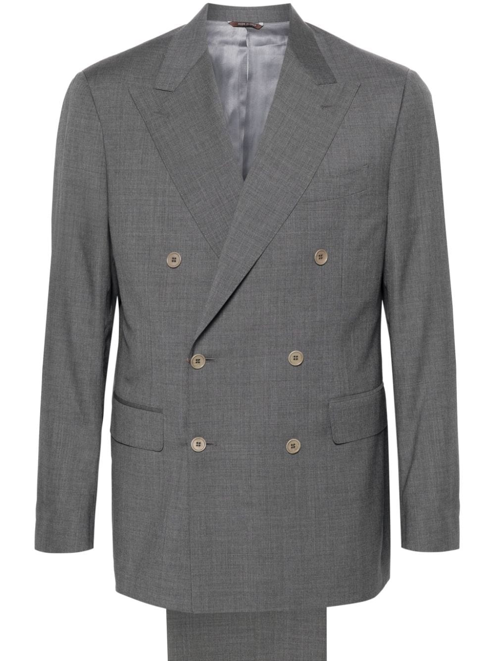 double-breasted wool suit - 1