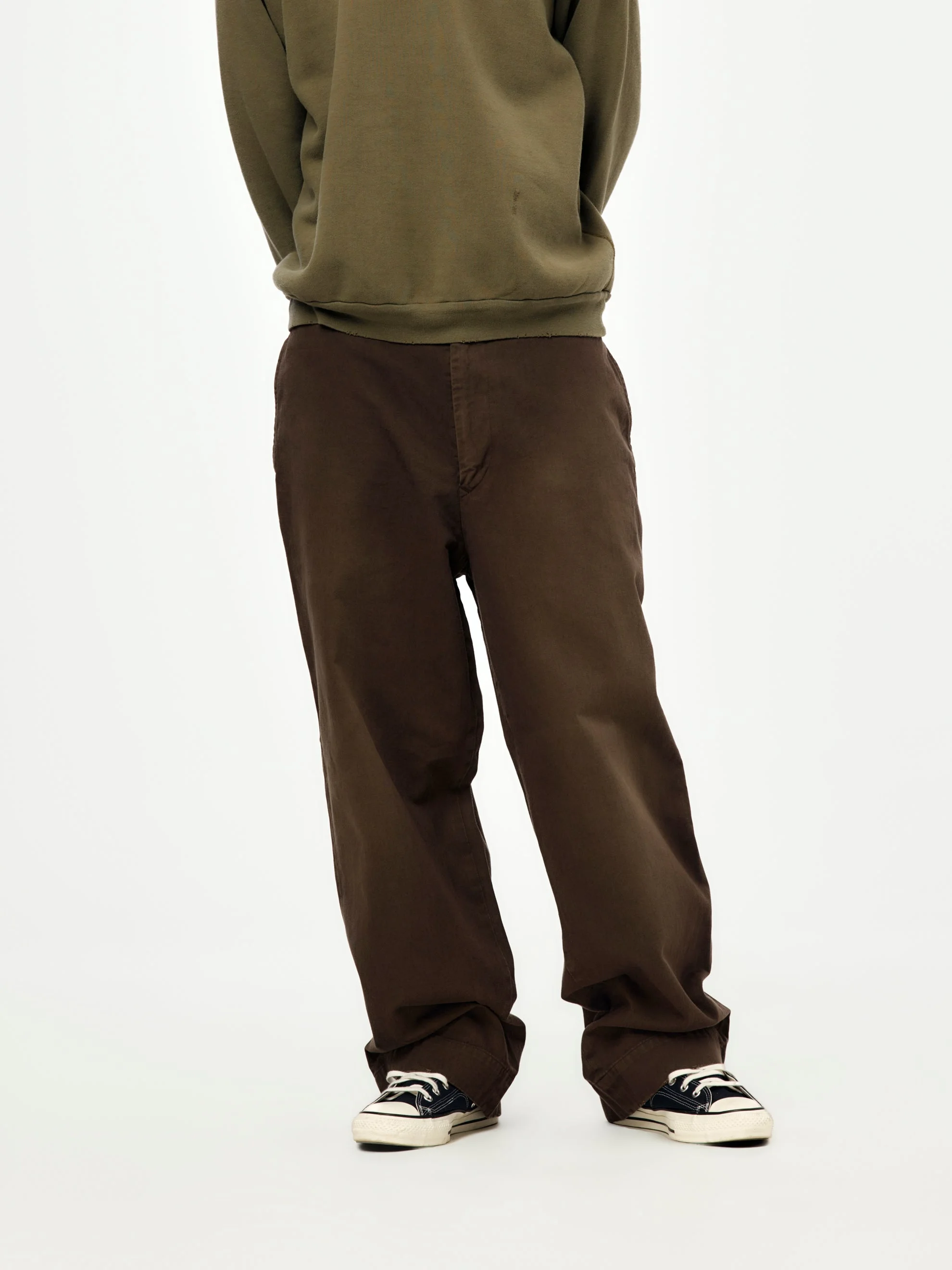 VINTAGE TWILL WORK PANTS (BROWN) (SIS) - 1