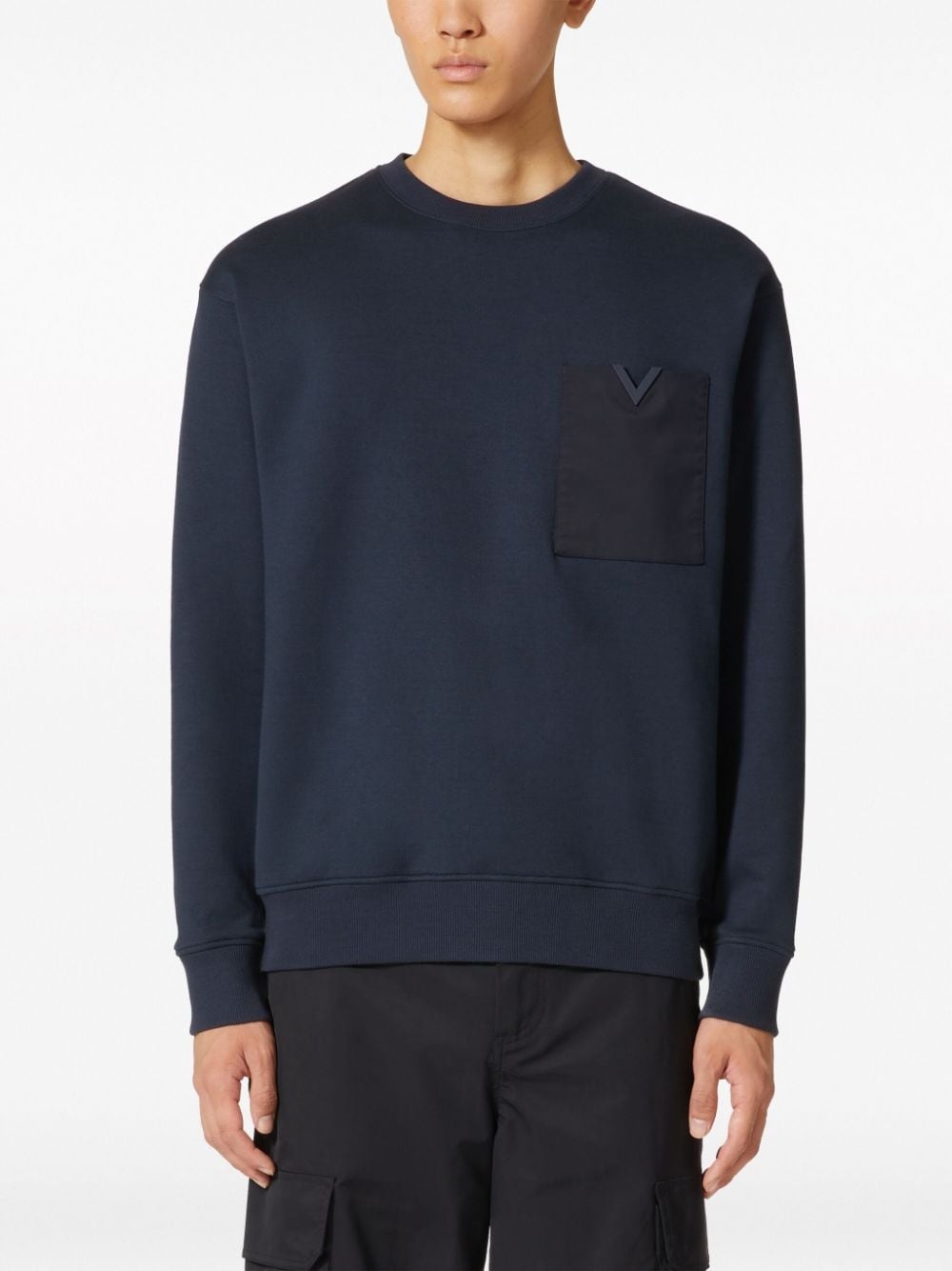 V-detail cotton sweatshirt - 3