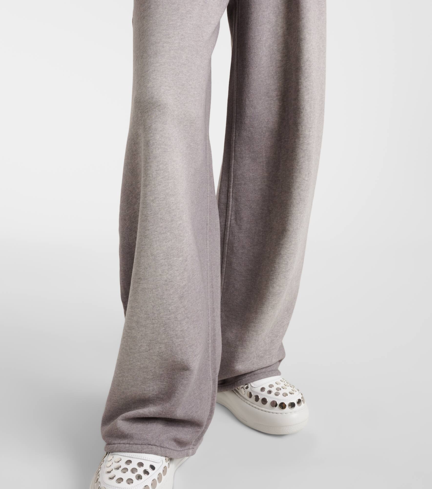 Mid-rise cotton fleece wide-leg pants - 5