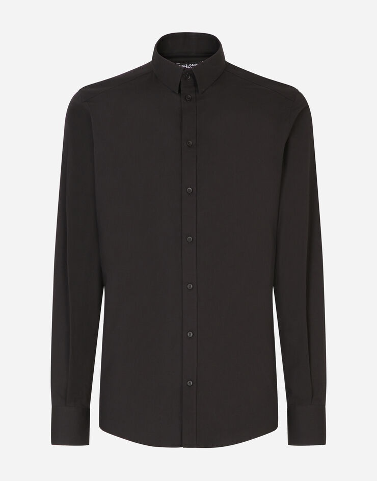 Stretch cotton poplin Gold-fit shirt - 1