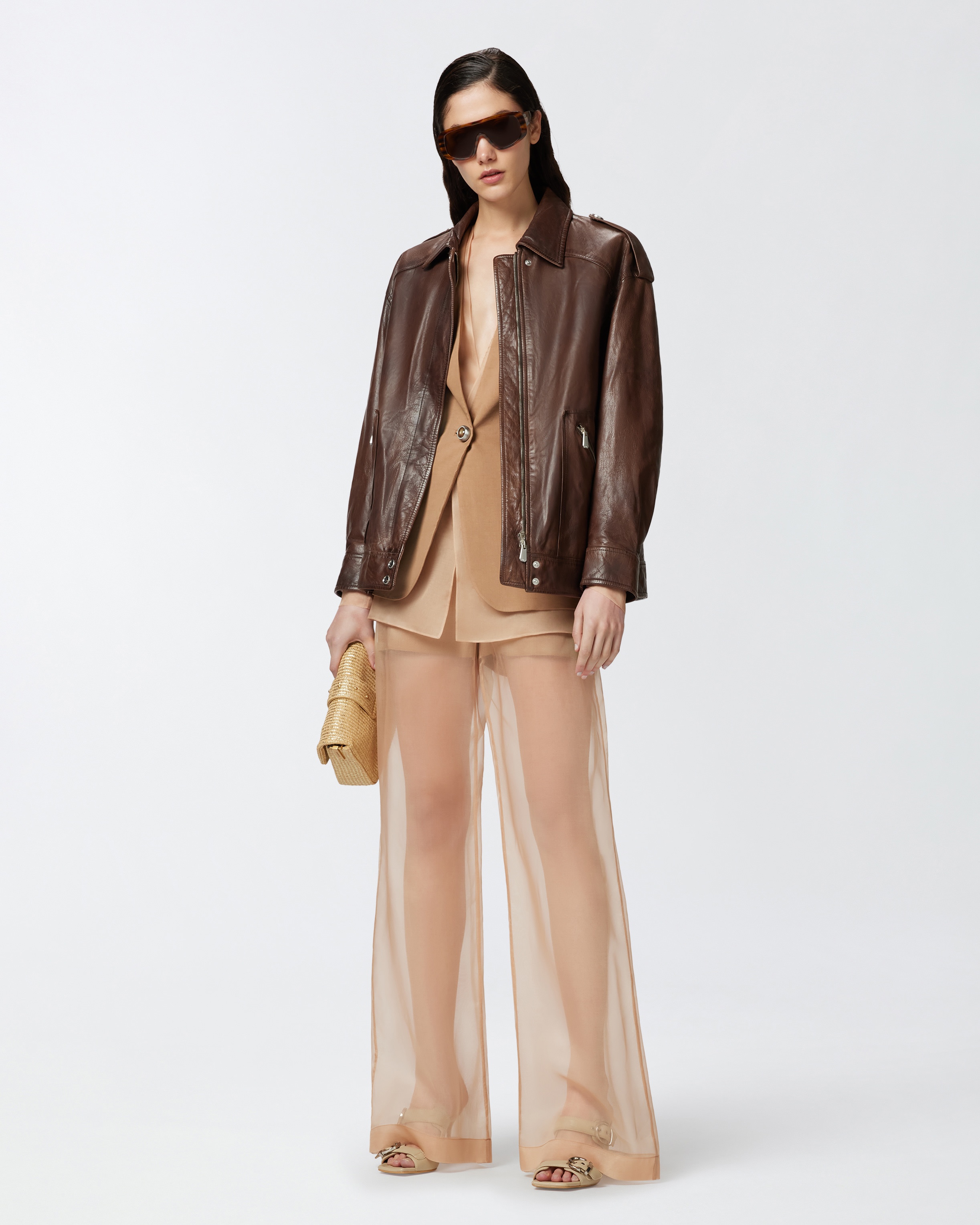 ELEGANT LINEN AND SILK ORGANZA BLAZER - 3