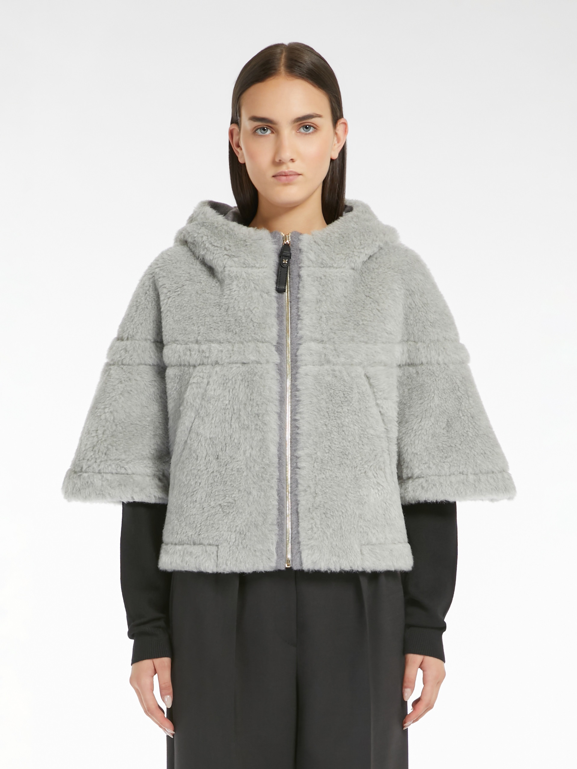PETALO2 Teddy fabric boxy cape - 3