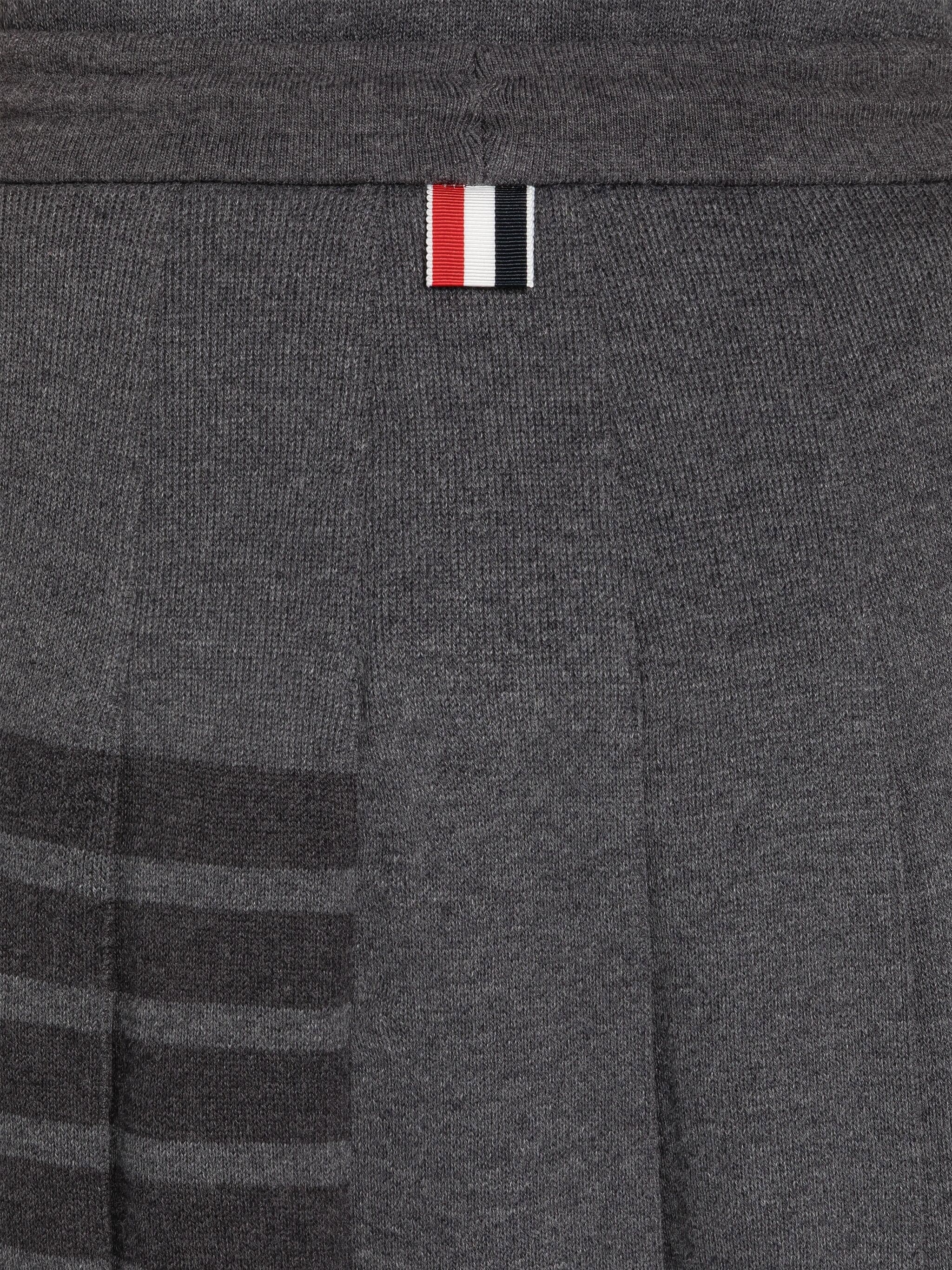 Double Face Knit 4-Bar Pleated Mini Skirt - 5