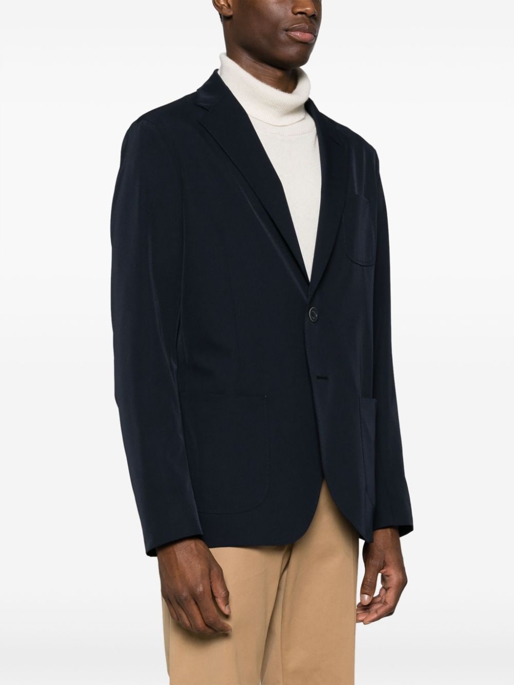 notched-lapel single-breasted blazer - 3