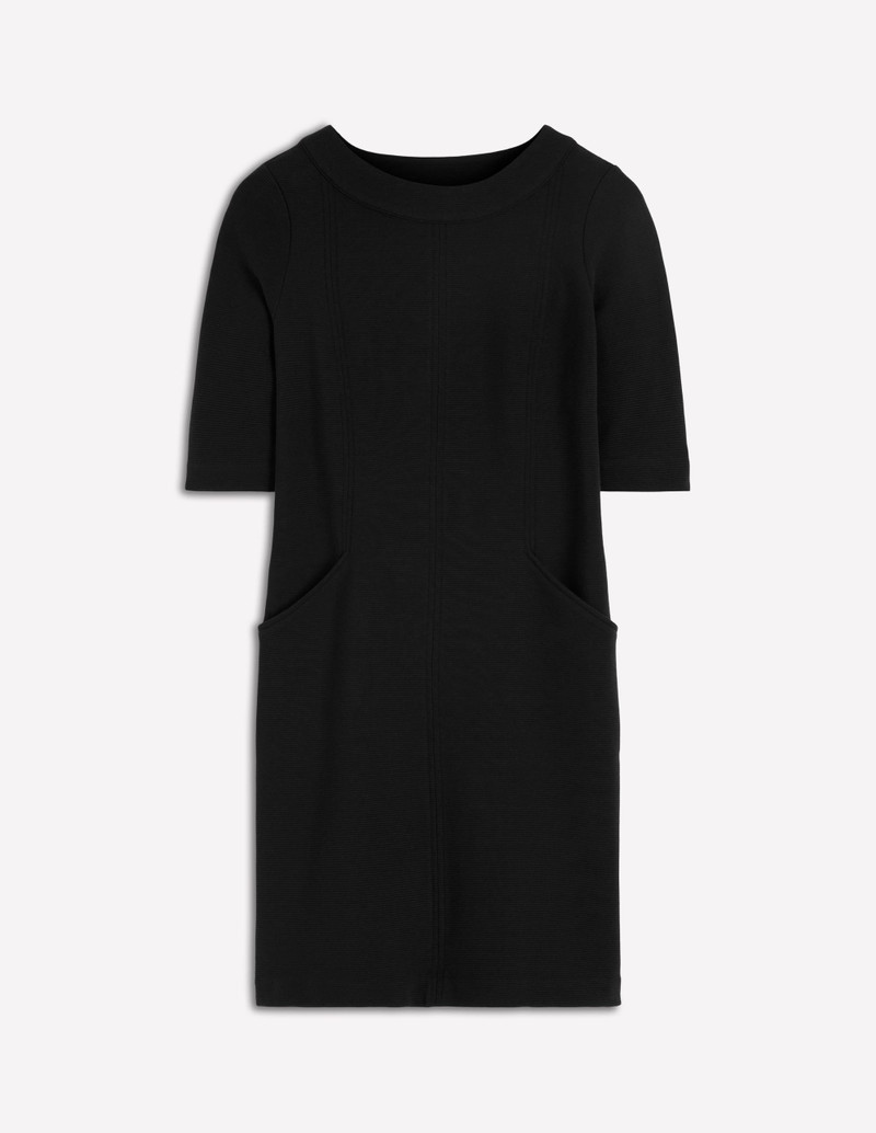Nessa Ottoman Shift Dress-Black 1