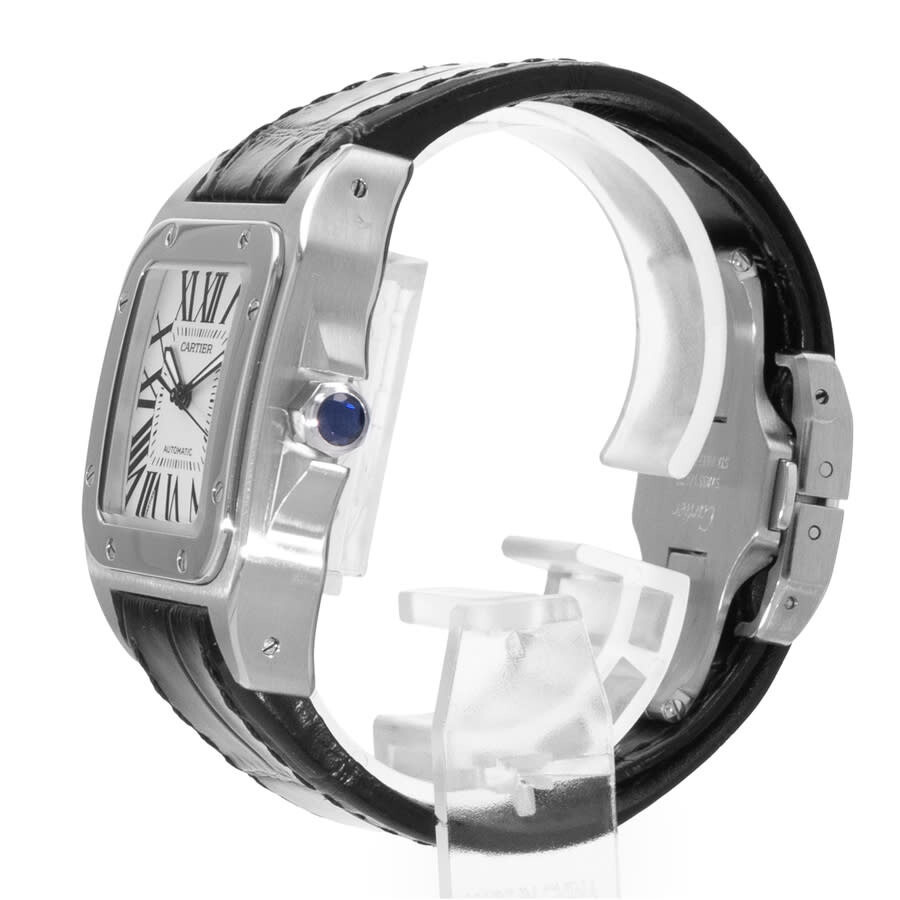 Pre-owned Cartier Santos 100 Automatic Silver Dial Men's Watch W20106X8 - 5