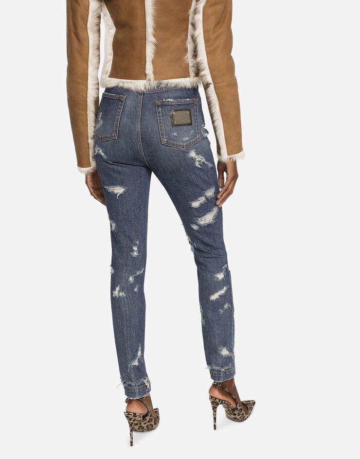 Skinny-fit jeans with rips - 4