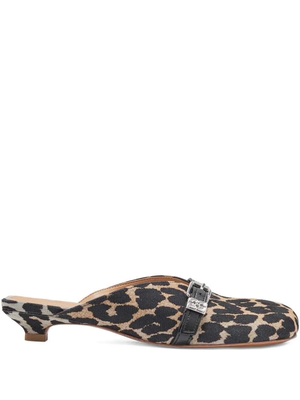 buckle leopard-print mules - 1