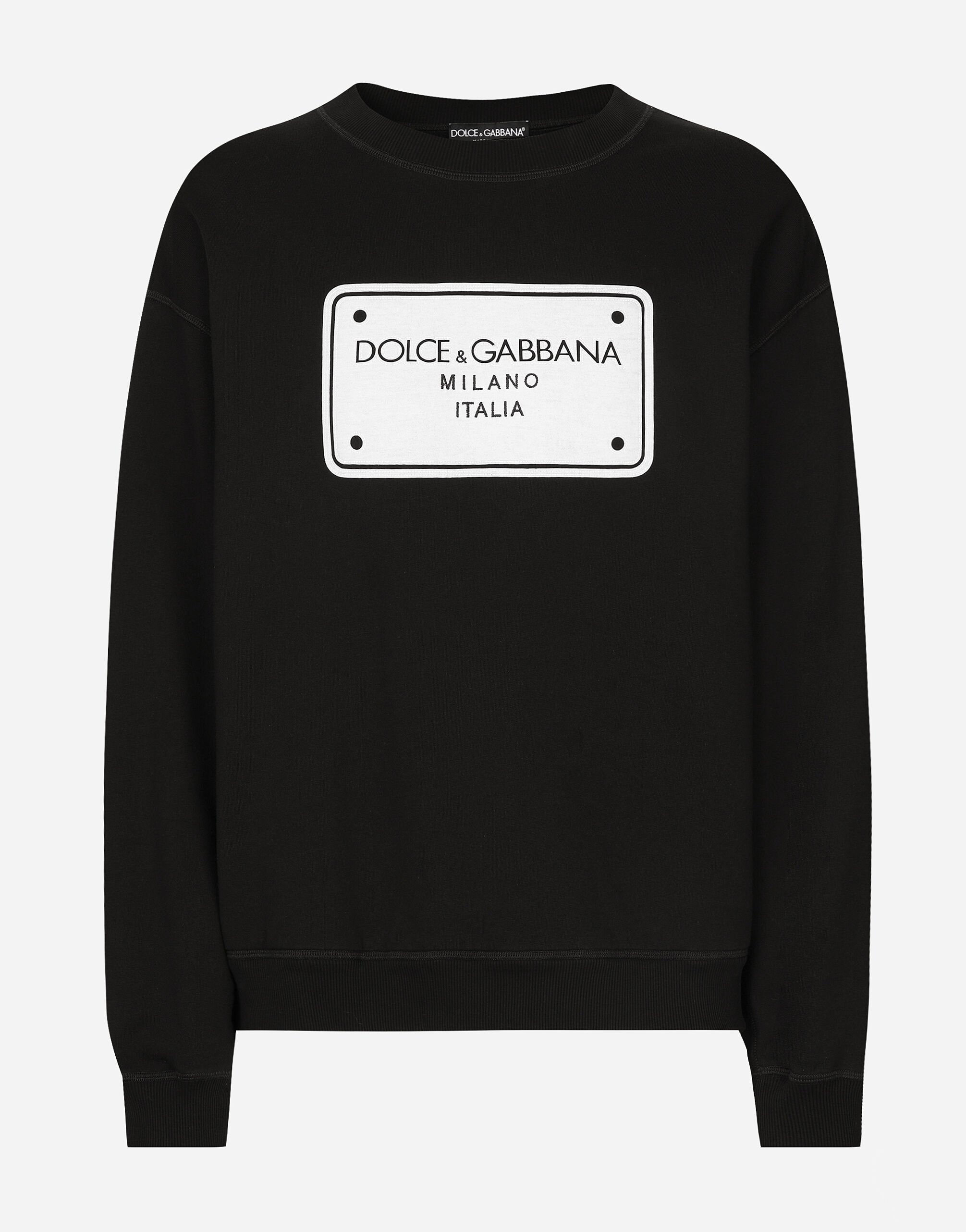 Jersey sweatshirt with DG logo tag embroidery - 1